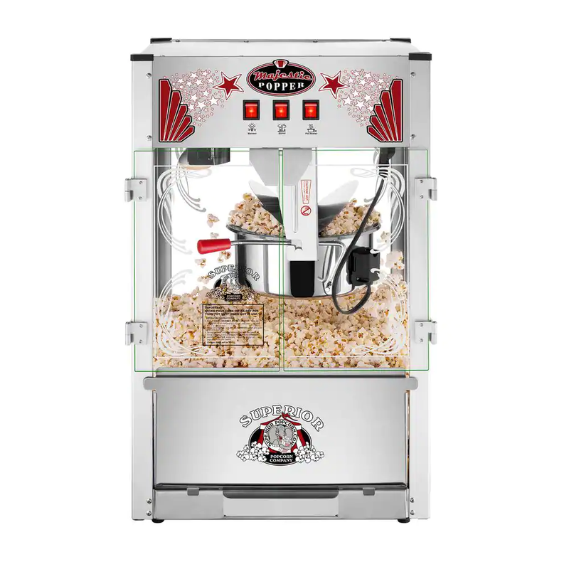 Commercial 16 Oz. Majestic Silver Countertop Popcorn Machine