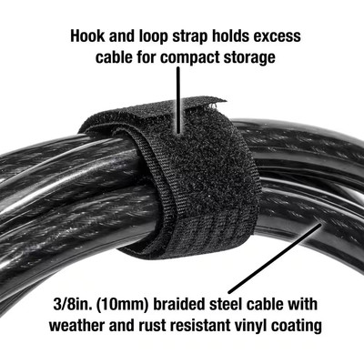 Master Lock 8 Ft. Python Vinyl Coated Steel Cable Adjustable Rekeyable Locking