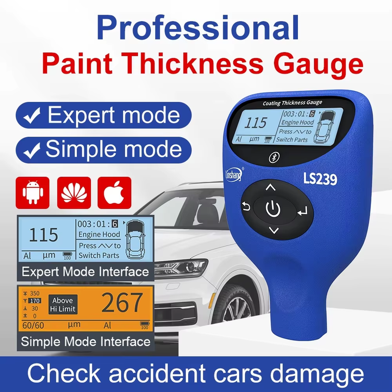 LS239 Professional Coating Thickness Gauge 0.0-5000μm Upgrade Car Paint Tester T
