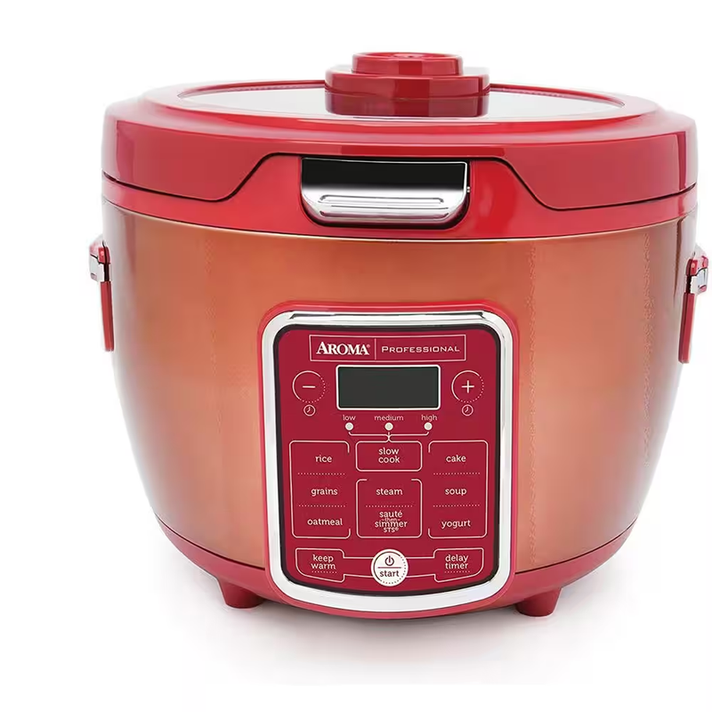 AROMA 4.73L Rice Cooker with Glass Lid Automatic Shut-Off, Temperature Controls 