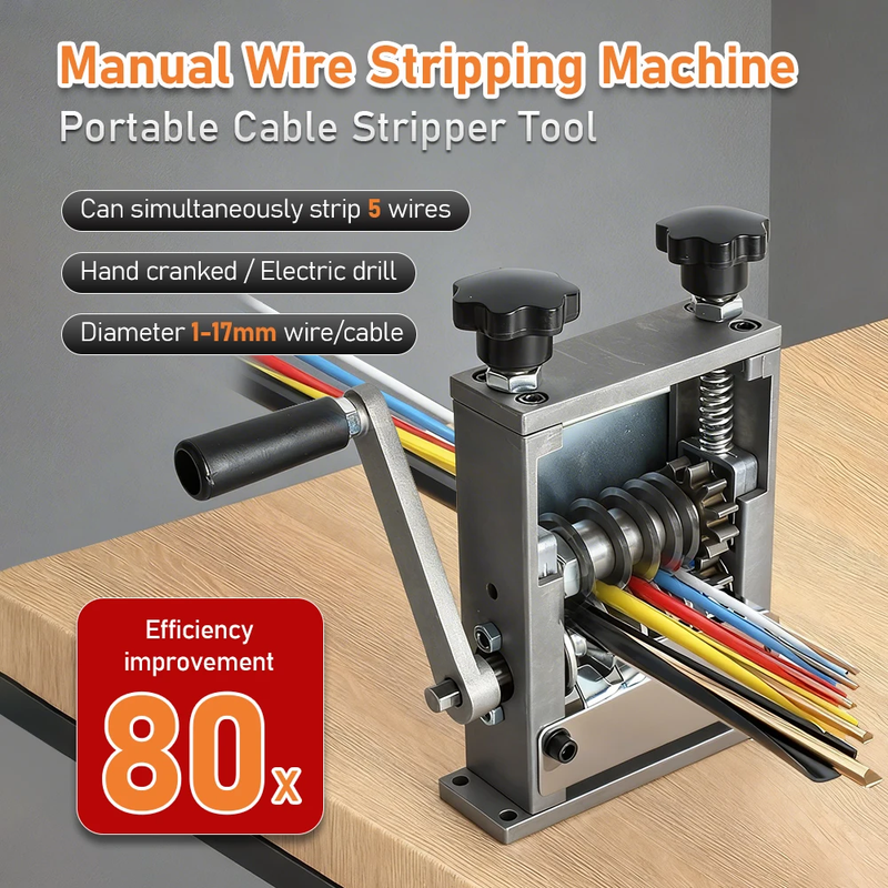 Multi-Knife Manual Cable Stripper Hand Crank Wire Stripping Machine for Scrap Co