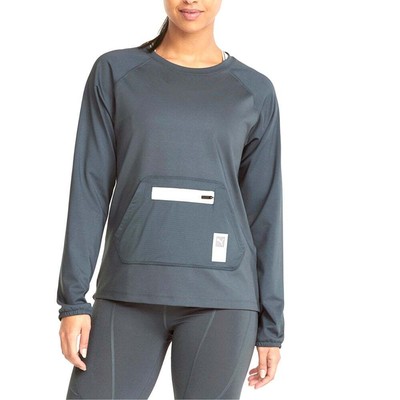 

Puma First Mile X Crew Neck Long Sleeve Midlayer Athletic TShirt Womens Size, Grey
