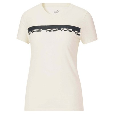 

Женские белые повседневные топы Puma Script Crew Neck с коротким рукавом 588558-73, Белый
