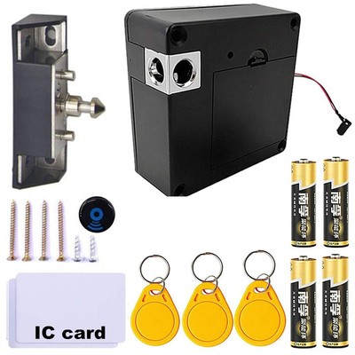 Electronic Cabinet Lock, RFID Locks for Cabinets DIY Lock,【with Battery】，Punc...