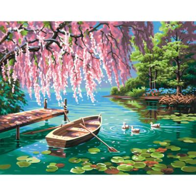 Dimensions Paint Works Paint By Number Kit Willow Spring Beauty 11'' X 14'' NEW