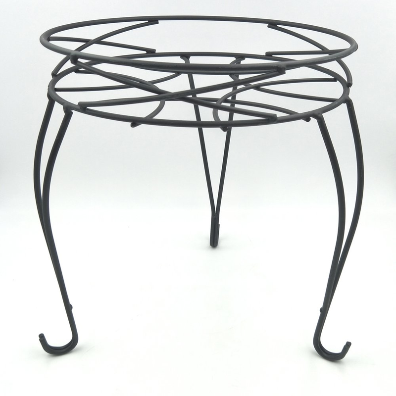 13IN Mainstays round Matte Black Metal Plant Stand
