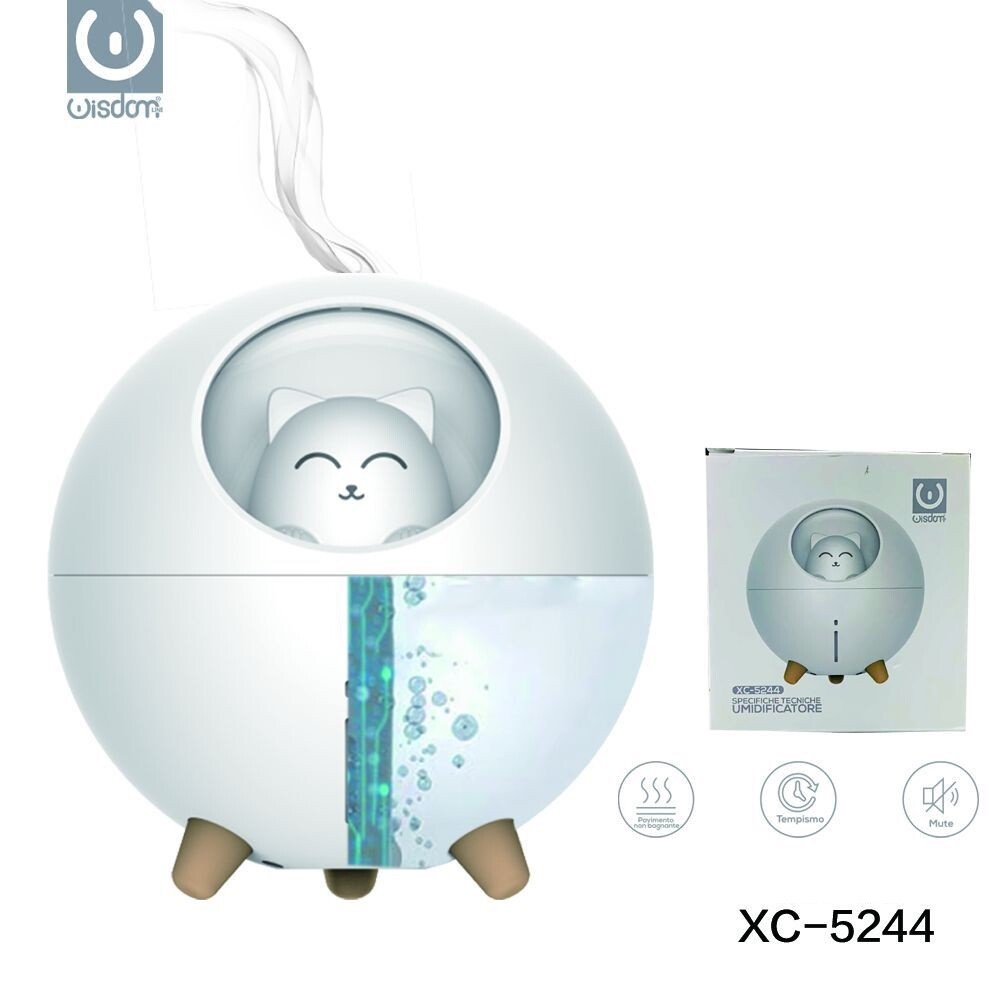 Umidificatore Ultrasuoni Lampada Gattino Luce Aromaterapia Diffusore Aromi wis