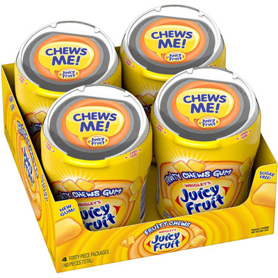 Juicy Fruit Gum 4 Pack Original Bubble Gum Chewing Gum Bulk Pack, 40 piece
