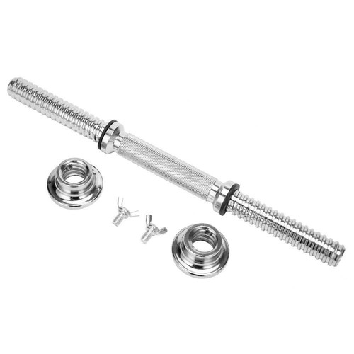 Dumbbell Bars Set Pair Handles Gym Weight Lifting Collars Metal Dumbell Chrome
