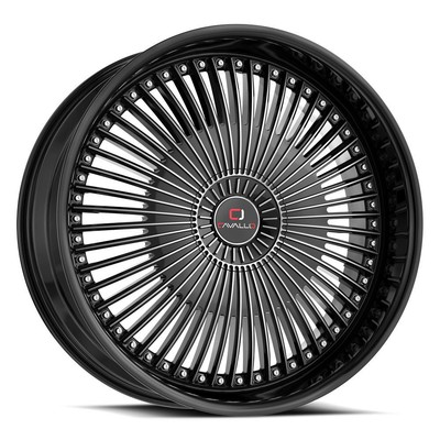 22x8.5 Cavallo CLV-41 Gloss Black & Machined Wheel 5x110/5x4.5 (38mm)