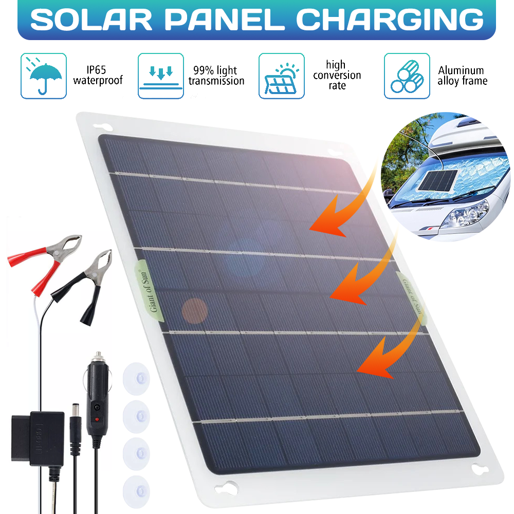 30W Solar Panel kit 12V Trickle Charger Battery Charger Maintainer For Car Boat