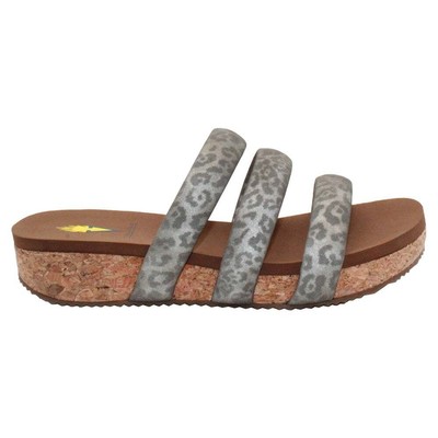 

Летучие женские повседневные сандалии Gillette с леопардовым принтом размера 11 M PV141-, Grey, Volatile Gillette Metallic Leopard Slide