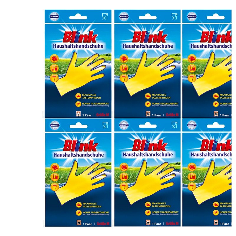 6x Blink Haushaltshandschuhe | Size M | Maximales Tastempfinden & Tragekomfort |