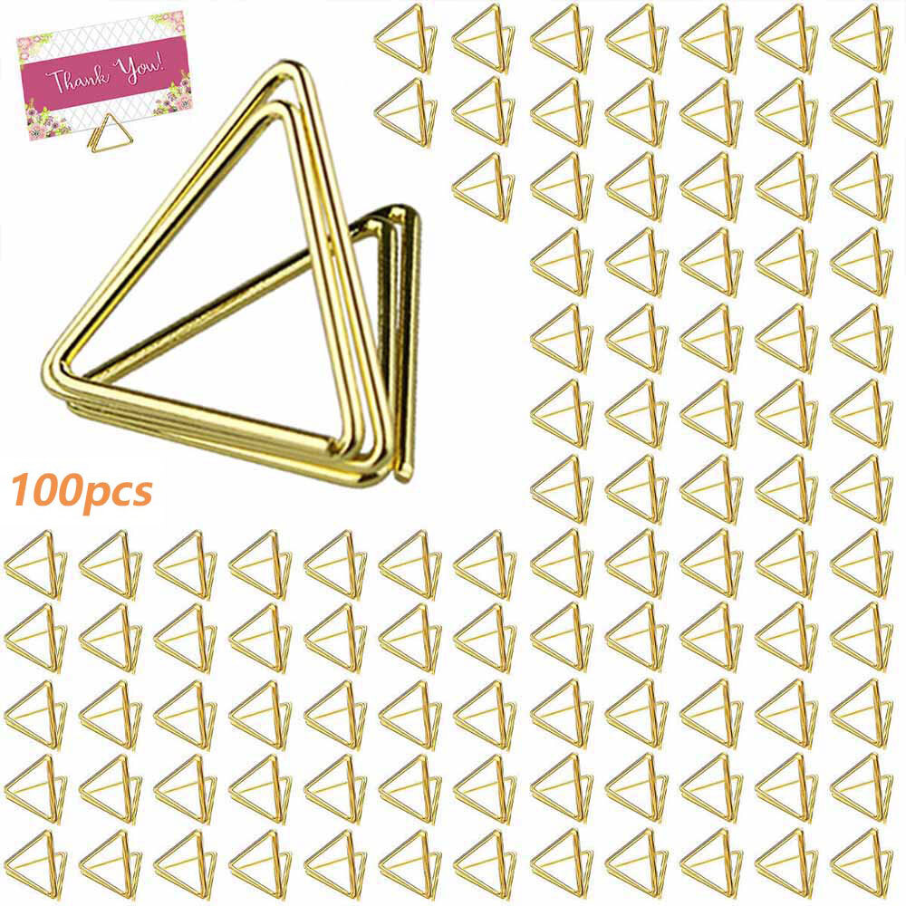 100pcs Metal Table Card Holder Stand Number Place Name Menu Party Wedding Decor