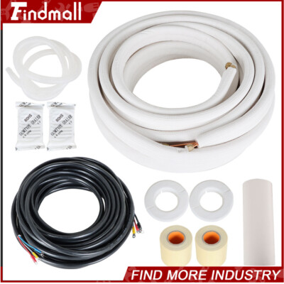 Findmall 1/4-3/8 Dia. 16, 25, 50Ft Install Kit For Mini Split Heat Pump Systems