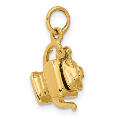 Pre-owned Superdealsforeverything Real 14kt Yellow Gold 3-d Tea Pot Charm