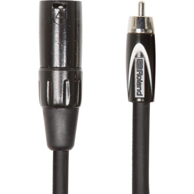 Mint Roland Black Series XLR Male to RCA Interconnect Speaker Monitor Cable 10ft