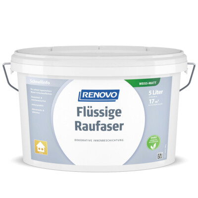 Renovo Flüssige Raufaser matt 5,0 Ltr. weiss Dekorative Innenbeschichtung
