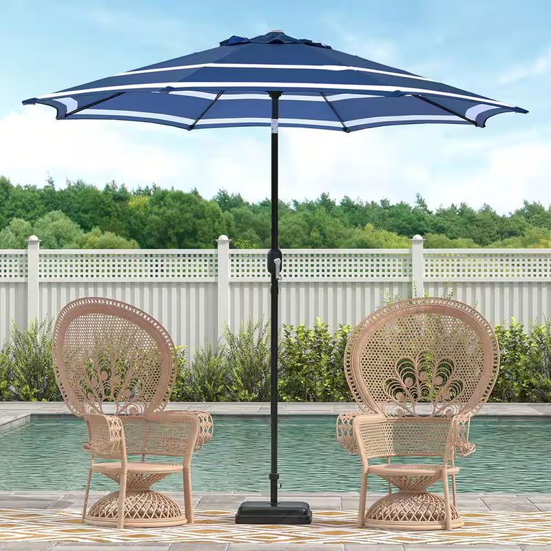 Patio Market Umbrella Outdoor Table Umbrella 9 Ft Tilt Crank Steel Patio Shade