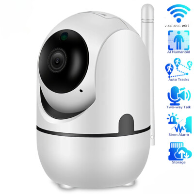 360° WiFi Security Camera  Pan Tilt Indoor Home Surveillance  for Baby/Pet/Nanny