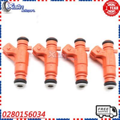 4PCS Fuel Injectors 0280156034 For Peugeot 206 307 Citroen C3 Berlingo 16V 1.6L