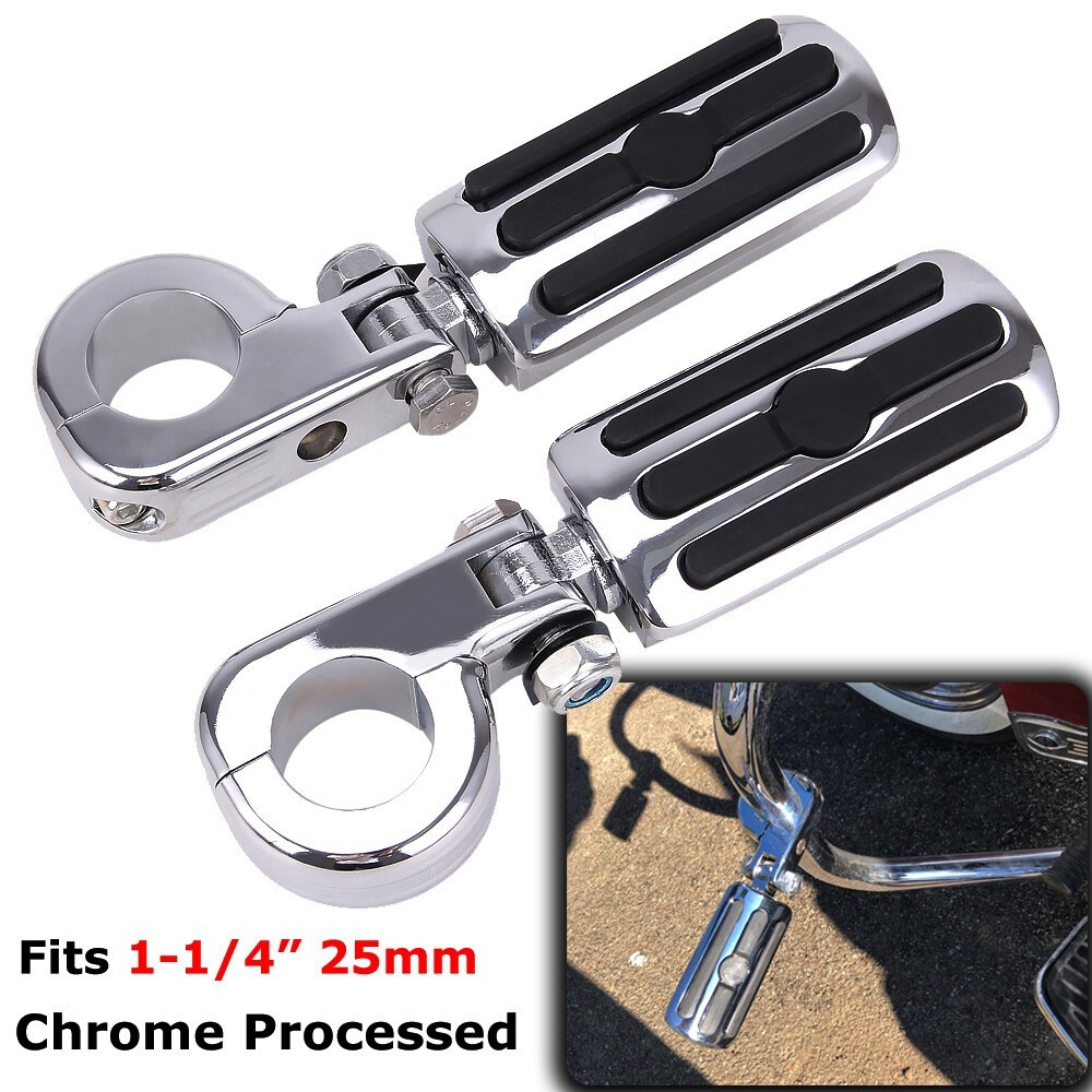 Chrome Highway Foot Pegs For Harley Electra Street Glide 1-1/4" Bar US