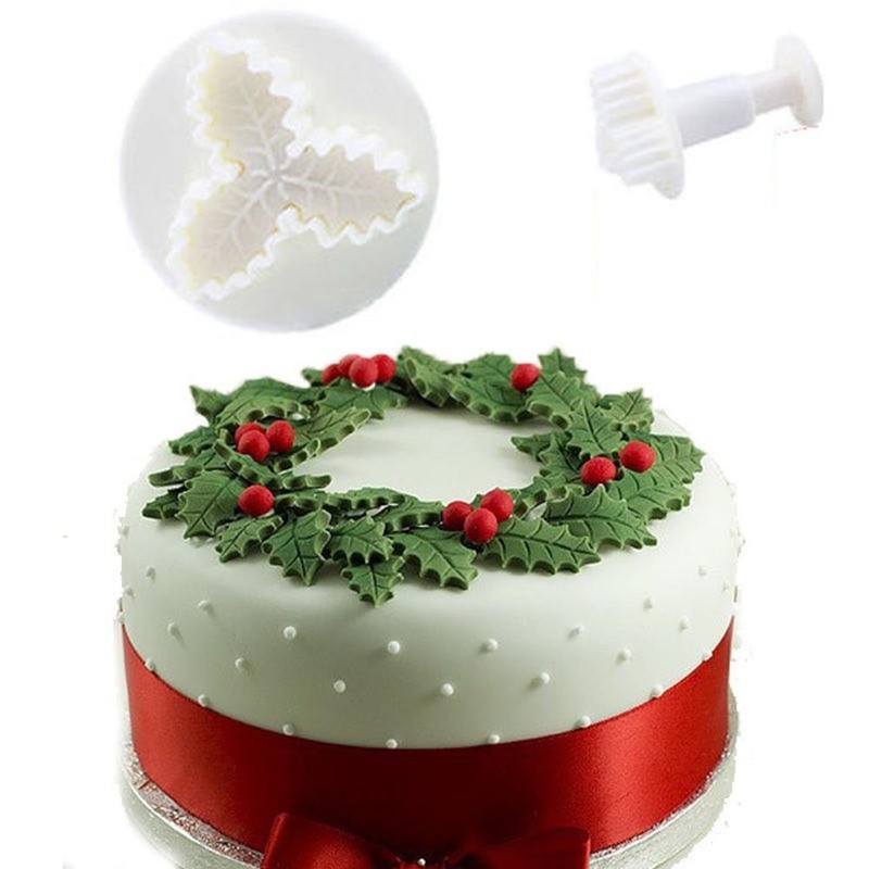 Holly Leaf Christmas Silicone Mould Cake Fondant Decorating Icing UK