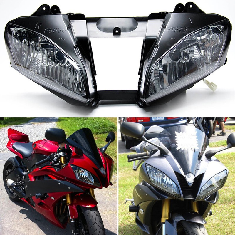 Couvercle De Phare Moto Pour Yamaha YZF R6 (2003-2005) Et R6S (2006-2009) – Noir ABS – Remplacement Facile Sans Perçage