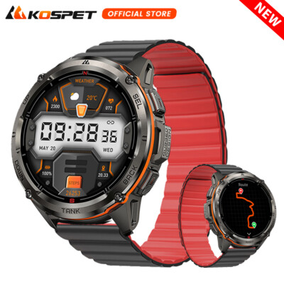 Original KOSPET TANK T3 Ultra Smart Watch Men GPS Smart Watch+Magnetic Strap NEW