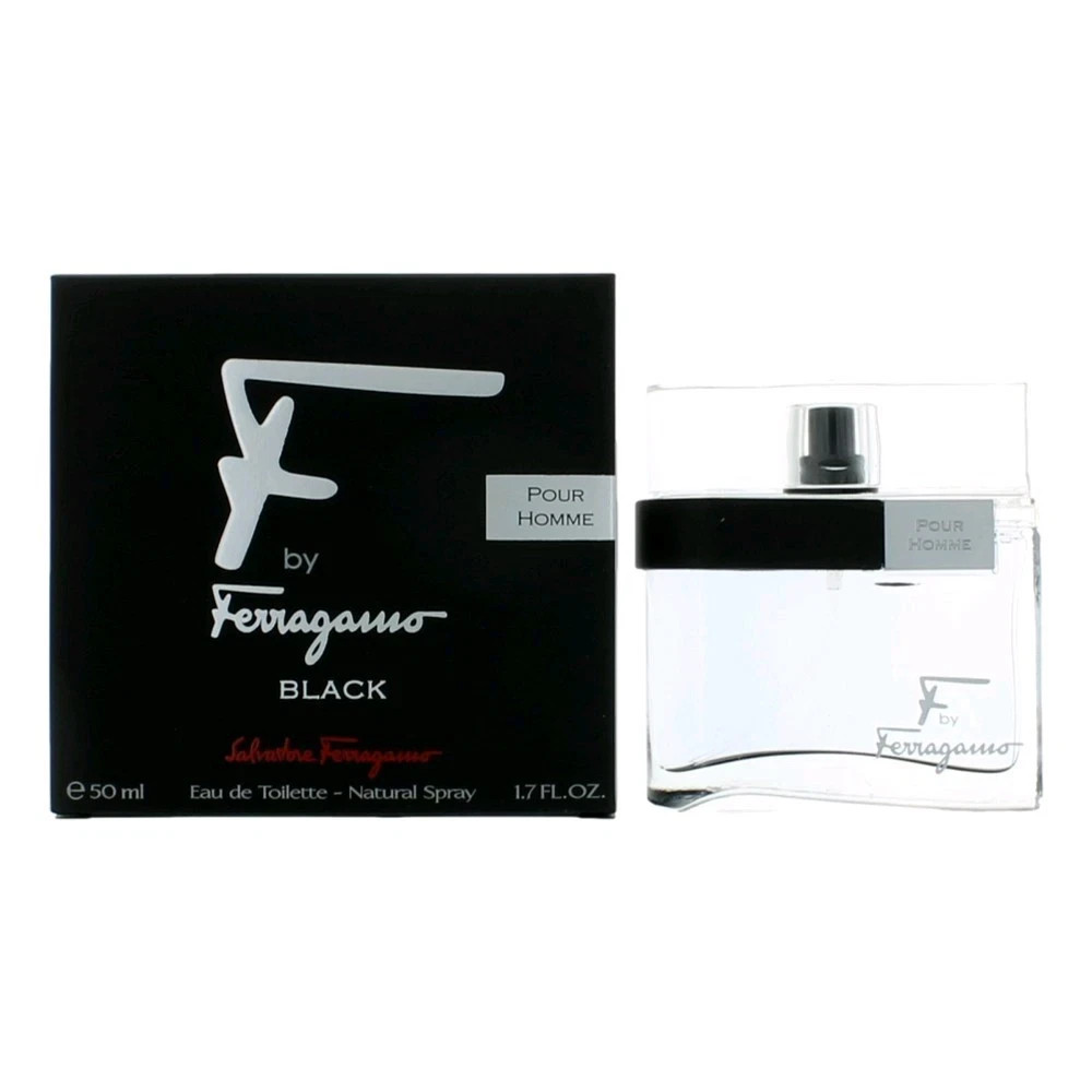 F by Ferragamo Black by Salvatore Ferragamo for Men Eau de Toilette Spray 1.7 oz