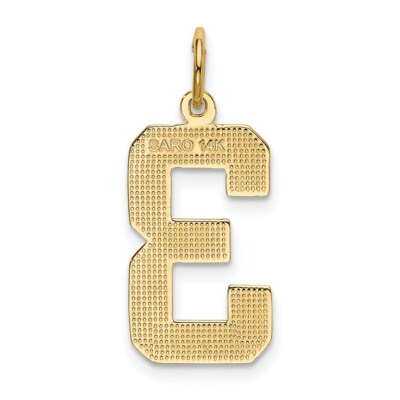 Pre-owned Superdealsforeverything Real 14kt Yellow Gold Casted Large Polished Number 3 Charm