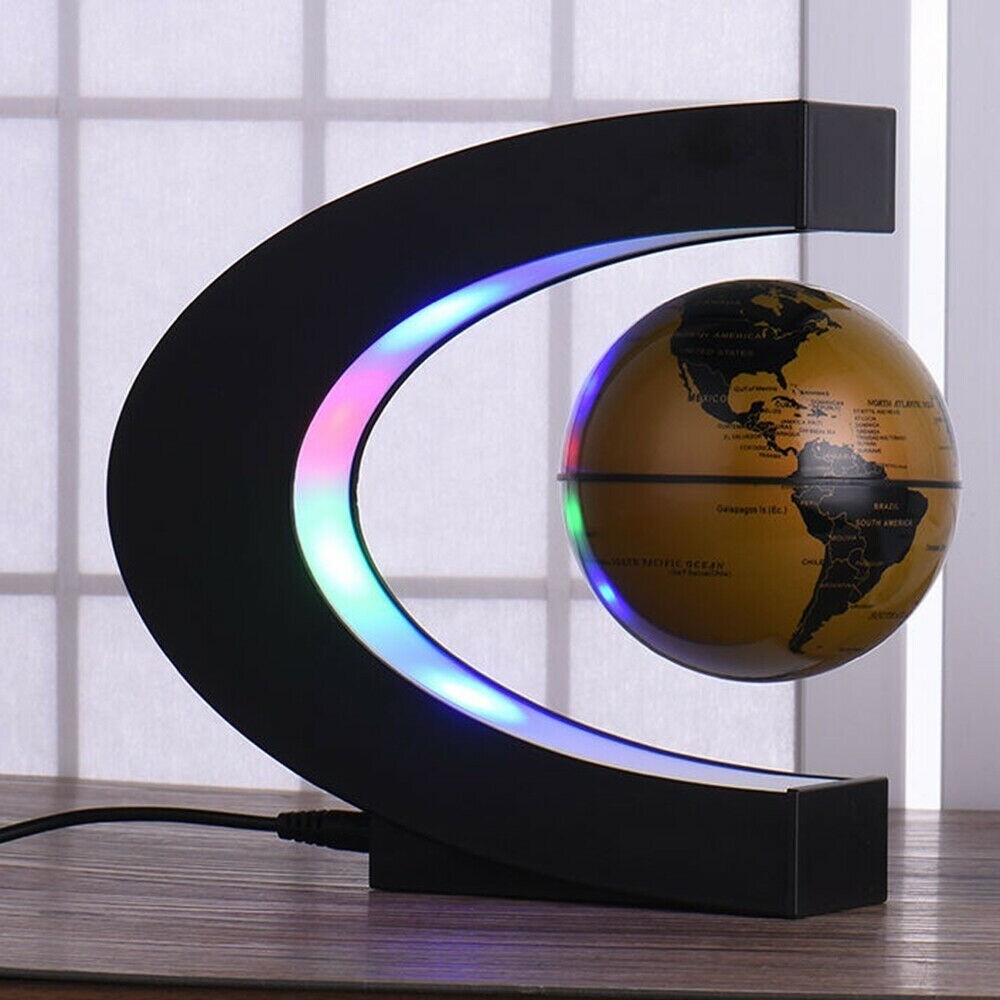 LED LEVITATION ELECTRIC FLOATING EARTH GLOBE WORLD W MAP EDUCATIONAL FREE PP £28 in
