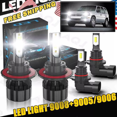 For Mercury Mariner 2005-2011 - 6000K Combo LED Headlight + Fog Light Bulbs Kit