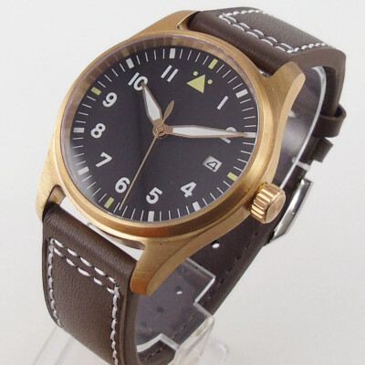 39mm Tandorio Black Dial NH35A Automatic Mens Watch CUSN8 solid Bronze case