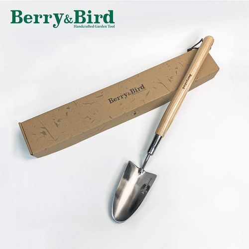 Berry&Bird Garden Tools Stainless Steel Border Hand Shovel Medium Handle Shovel