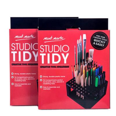 Studio Tidy 2 Pack. 96 Hole Plastic Pencil & Brush Holder for Paint Brushes P...
