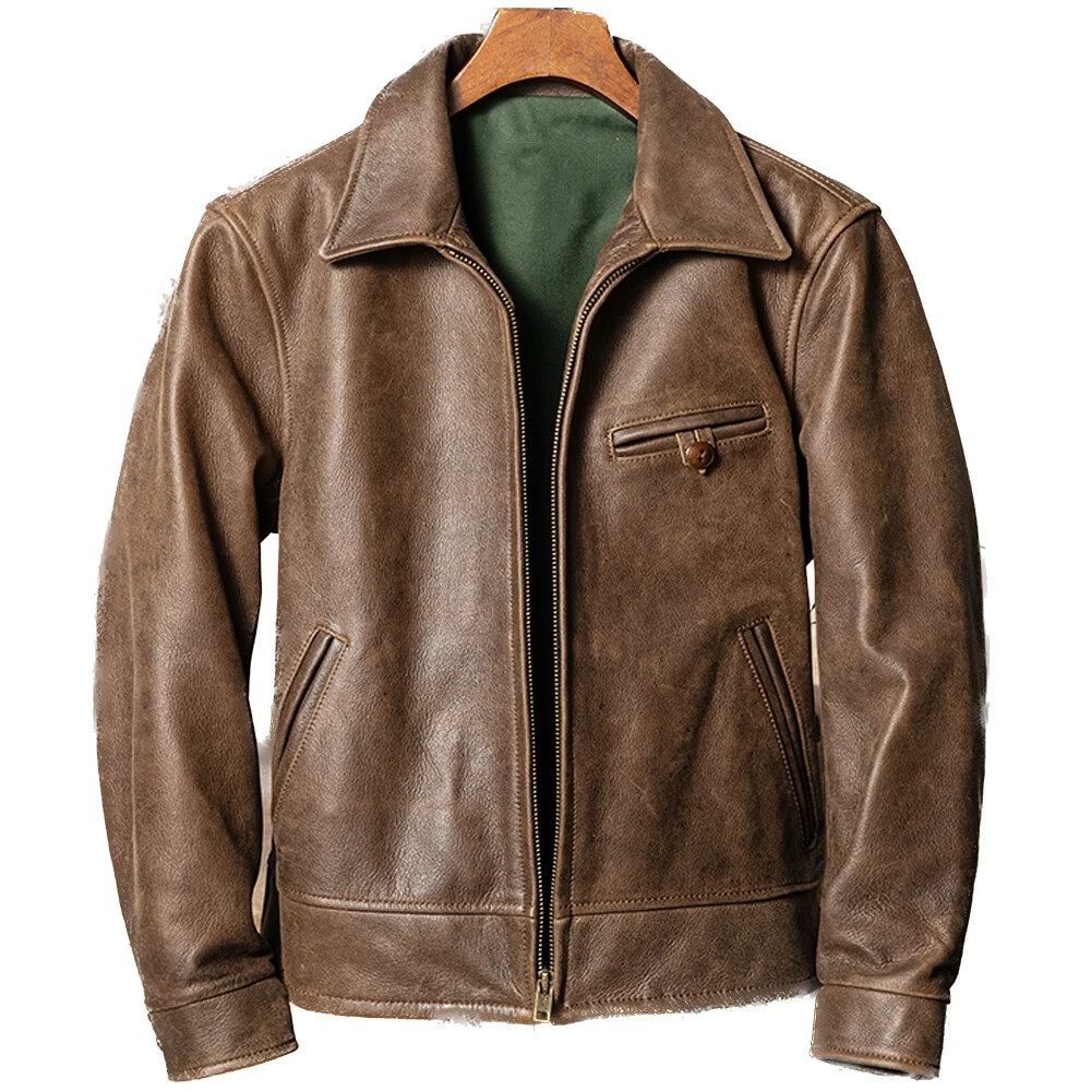 本革 短丈 vintage real leather jacket a2 g1 80s A2 Flight Vintage Style Military Real Leather Jacket