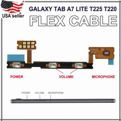 Power Volume Button MIC Flex Cable For Samsung Galaxy Tab A7 Lite 8.7'' T225 T220