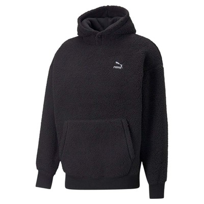 

Puma Classics Sherpa Pullover Hoodie Mens Size  Повседневная спортивная верхняя одежда 5356, Черный, Puma Classics Sherpa Pullover Hoodie