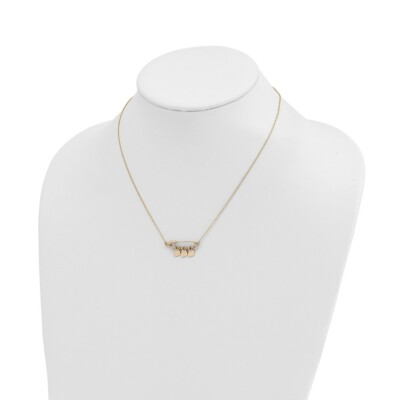 Pre-owned Superdealsforeverything Real 14kt Yellow Gold Safety Pin With Dangle Hearts Necklace