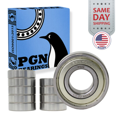 (10) 6204-ZZ Premium Metal Shield Ball Bearing C3 EMQ, 20x47x14, 6204 ZZ 6204z