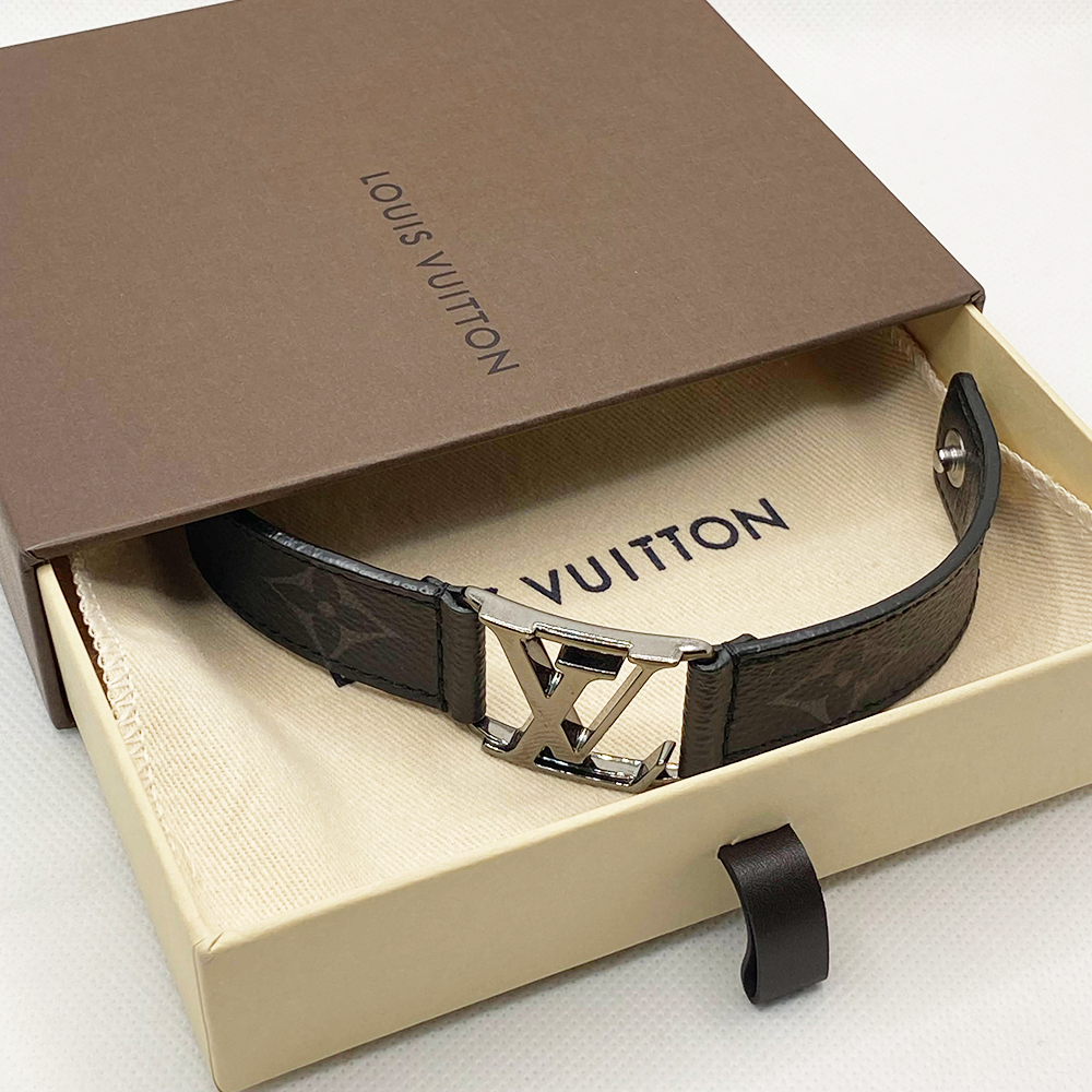 ルイヴィトン ブラスレ ハッケンハイム ブラック モノグラム M6295 LOUIS VUITTON Bracelet Hockenheim LV Buckle M6295 Monogram