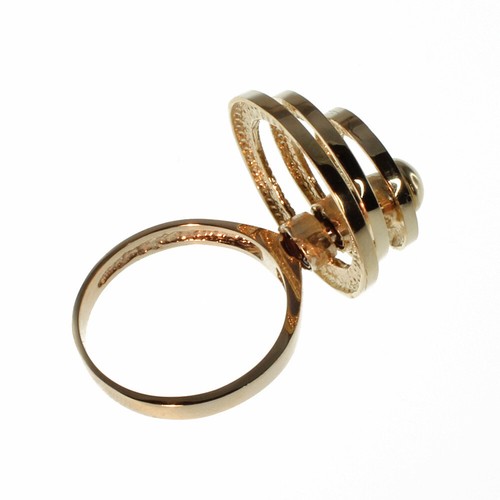 Pre-owned Gems4me Three Circle Motion Ring In 14k Gold - Fl856