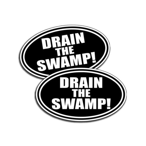 TRUMP DRAIN THE SWAMP Large Decal Political Bumper Sticker USA 4" x 7" 2 PACK