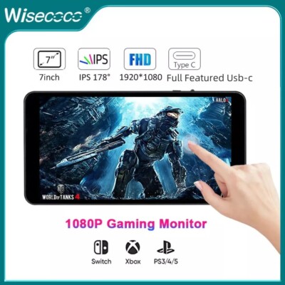7'' FHD 1080P IPS LCD Touchscreen Display Gaming Monitor for PS5/4/3/XBOX/Switch