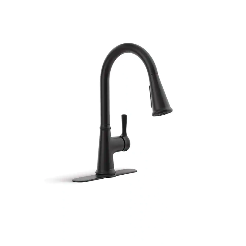 Tyne Single-Handle Pull-Down Sprayer Kitchen Faucet in Matte Black