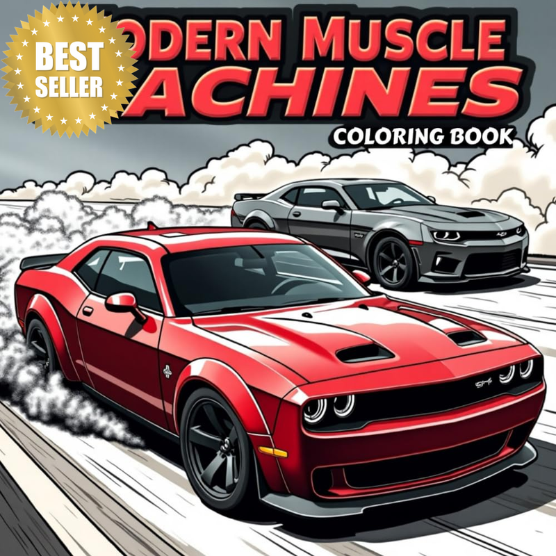 Modern Muscle Machines: a High-Power Car Coloring Book: Powerful American Cars i
