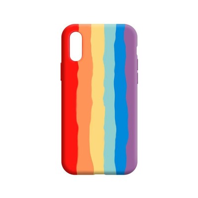 Rainbow Liquid Silicone Case Cover for iPhone X / XS