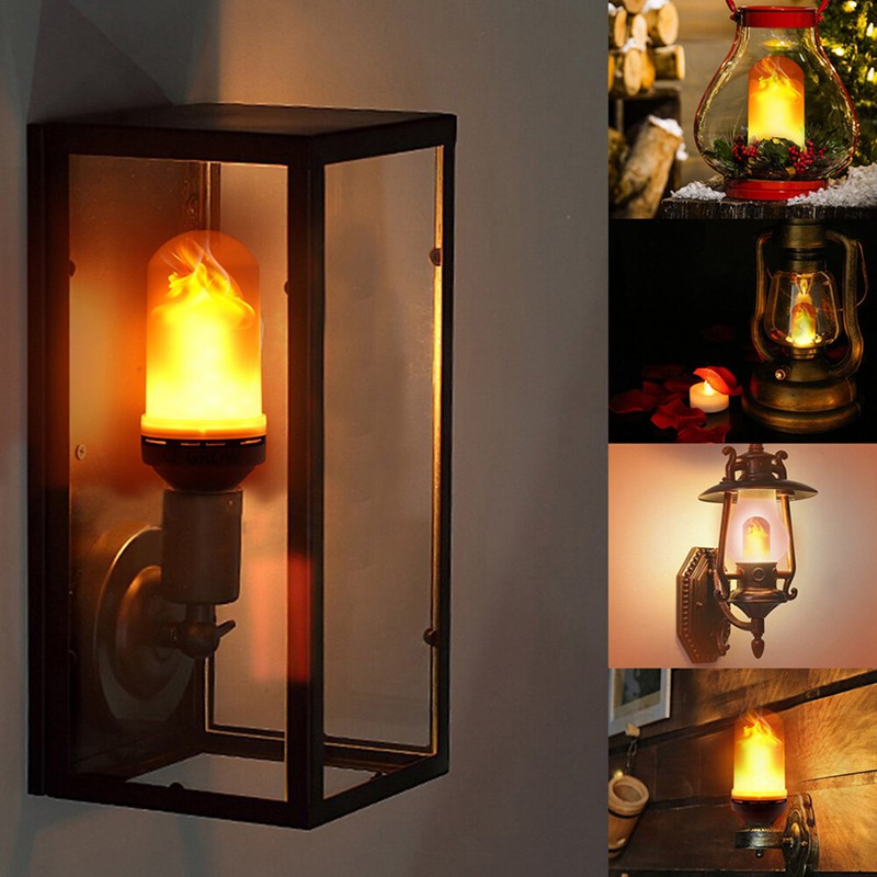 E27 LED Licht Fackel Feuer Lampe Flammen Effekt Birnen Flacker