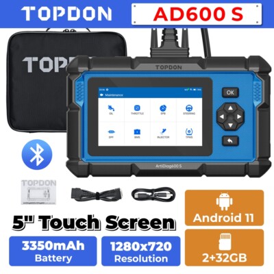 TOPDON AD600S OBD2 Scanner Check Engine ABS SRS Code Reader Car Diagnostic Tool